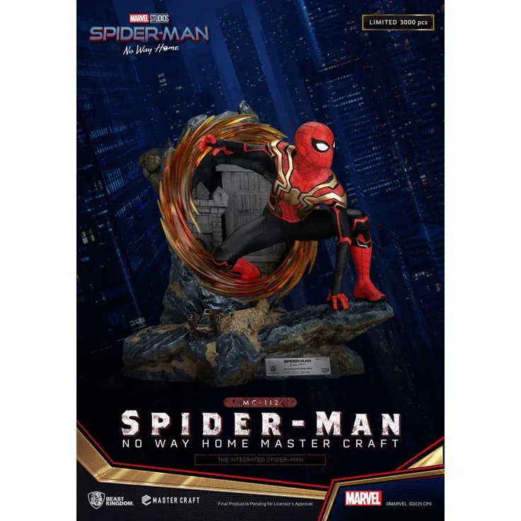 Beast Kingdom Toys Spider-Man: No Way Home Master Craft Statue The Integrated Spider-Man, 31 cm, limitierte Auflage (3000 Stück) aus hochwertigem Polystone