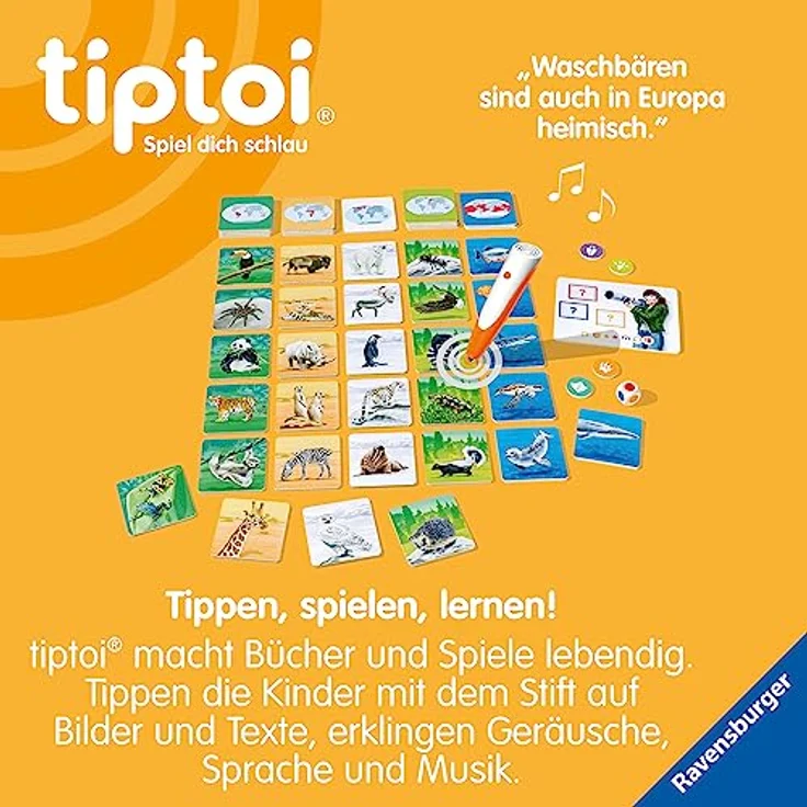 Ravensburger tiptoi® Spiel "Tiere der Welt", Lernspiel zur Tierarten-Erkennung, Made in Europe – Bild 4