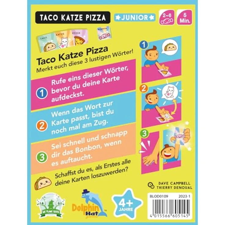 Blue Orange, Taco Katze Pizza Junior, Kinderspiel, Kartenspiel, 2-6 Spieler, Ab 4+ Jahren, 5 Minuten, Deutsch – Bild 4