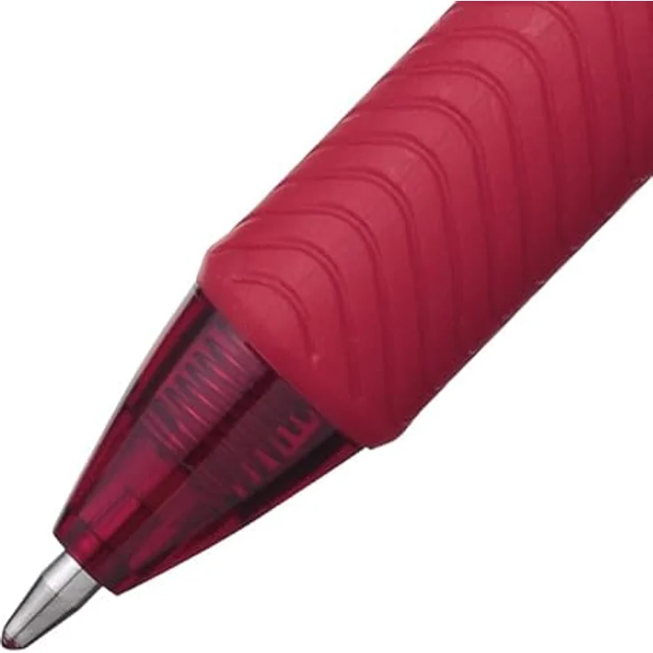 Pentel EnerGel BL 110, Gel-Tintenroller mit Druckmechanik, 0,50 mm Strichstärke, schnell trocknende Tinte, rot, 12 Stück – Bild 2