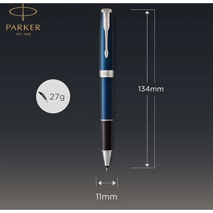 Parker Pen Sonnet, eleganter Schreibstift in Silber und Blau – Bild 2