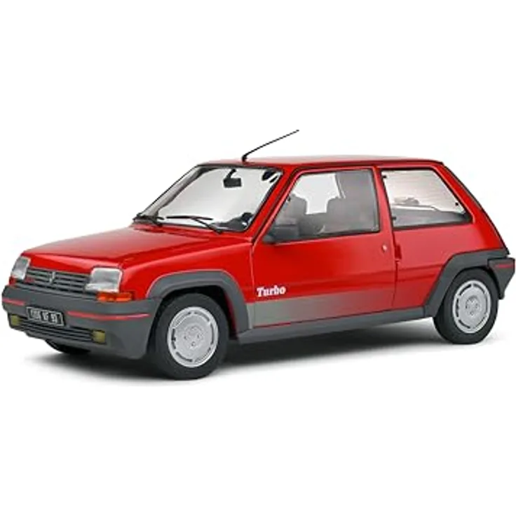 Solido 1:18 Renault 5 GT Turbo MK1, Modellfahrzeug in rot, hochwertige Qualität und flexible Gestaltung