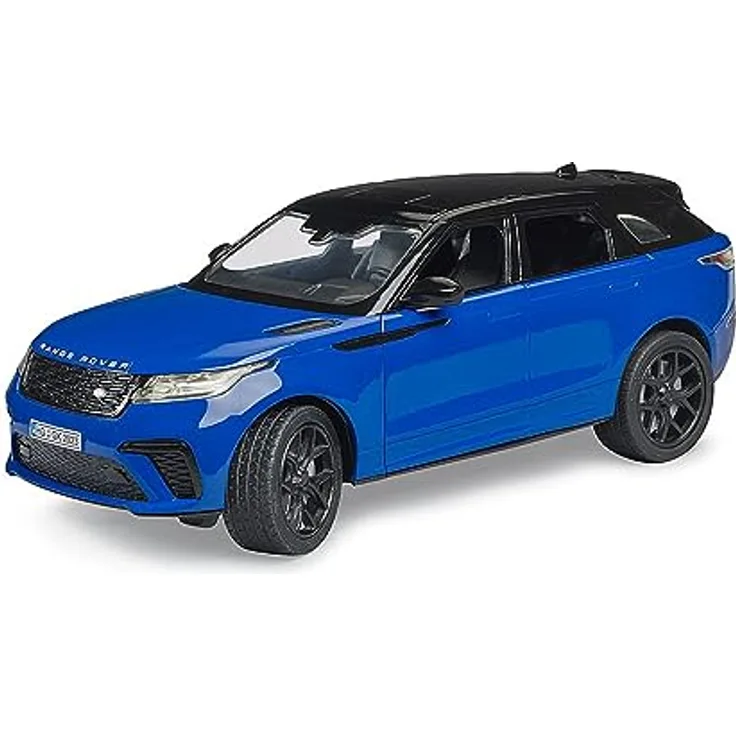 bruder Range Rover Velar Spielzeugauto mit transparenten Kabinenscheiben, öffnenden Türen und Heckklappe
