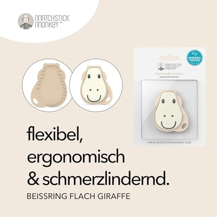 Matchstick Monkey Beißring, Giraffe, flach, Orange – Bild 2