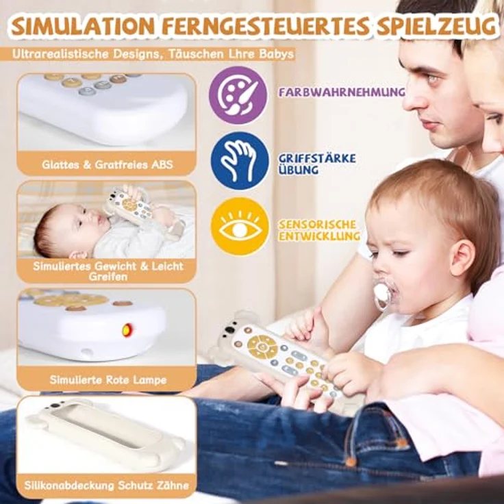Orzbow Baby Spielzeug 6 Monate +, Einstellbare Lautstärke, Montessori Musikspielzeug mit Mehrstufigen Knöpfen, Elegantes Weiß – Bild 4