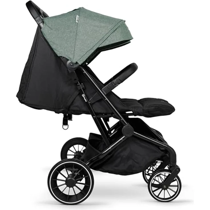 BABYGO Geschwisterbuggy GOTWICE - Zwillingskinderwagen für 2 Kinder - Grün, mit einzigartiger Sitz- und Liegefunktion – Bild 3