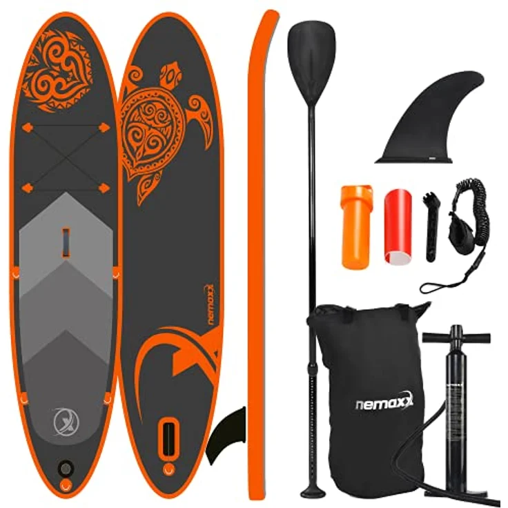 NEMAXX® SUP Board PB320 II, aufblasbares Stand-Up Paddle Board Set 320×78×15 cm, bis 140 kg, inkl. Tasche, Paddel, Finne, Pumpe & Reparaturkit, rutschfestes EVA-Deck, Allrounder für Anfänger und Fortgeschrittene – Bild 2