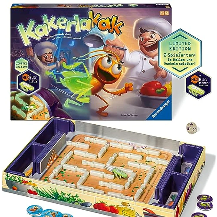 Ravensburger 20970 - Kakerlakak Glow in the dark - Aktionsspiel mit elektronischer Kakerlake für Groß und Klein, Familienspiel für 2-4 Spieler, geeignet ab 5 Jahren – Bild 1