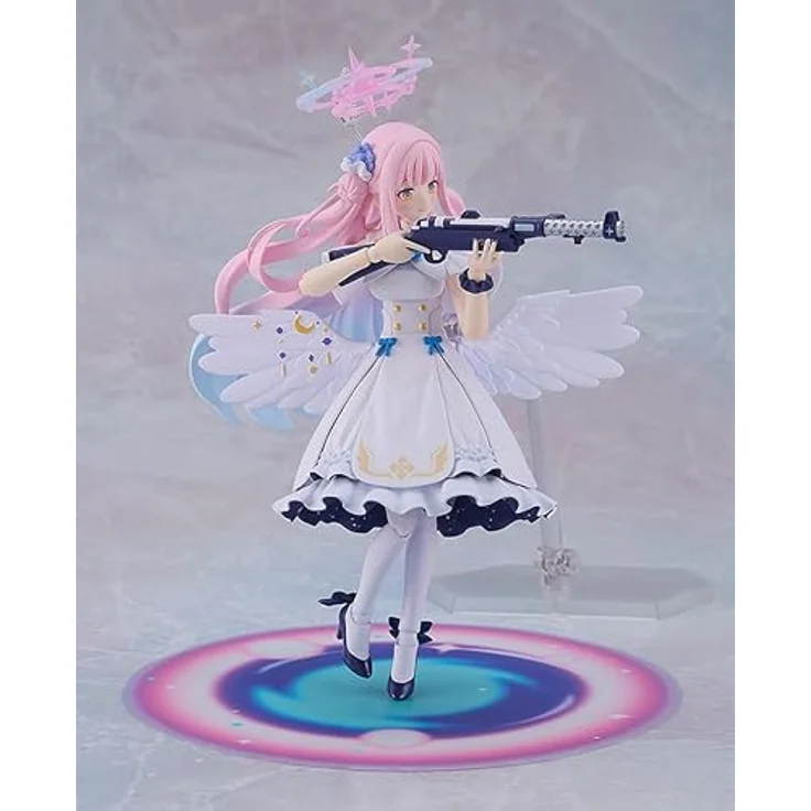 Max Factory Blue Archive - Mika Misono Figma Actionfigur, mit 3 Gesichtsplatten und optionalen Zubehörteilen wie Maschinenpistole und Effektteilen – Bild 3