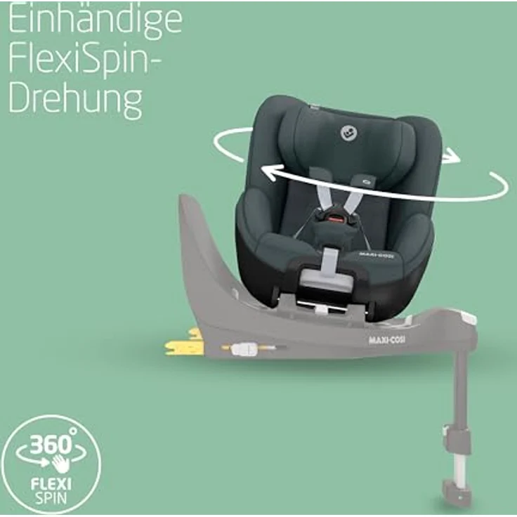 Maxi-Cosi Autokindersitz Pearl 360 - Authentic Graphite, 360° Drehung, 9-fach verstellbare Kopfstütze, Reboarder Kinder Autositz bis 17 kg, ab 3 Monate - 4 Jahre (61 cm - 105 cm) – Bild 3