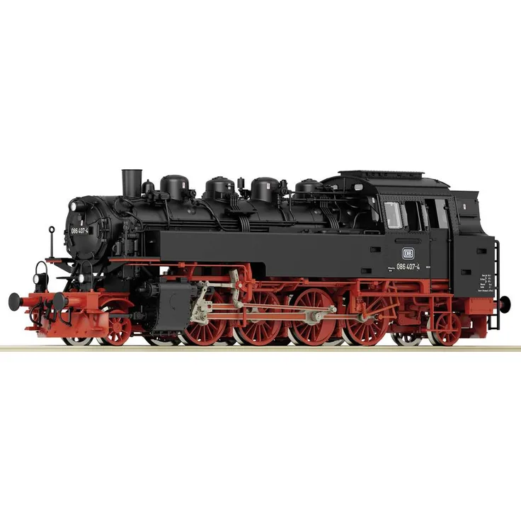 Roco 7100019 H0 Dampflok BR 086 407-4, Modelleisenbahn der DB mit geschweißtem Ersatzwasserkasten, schwarz