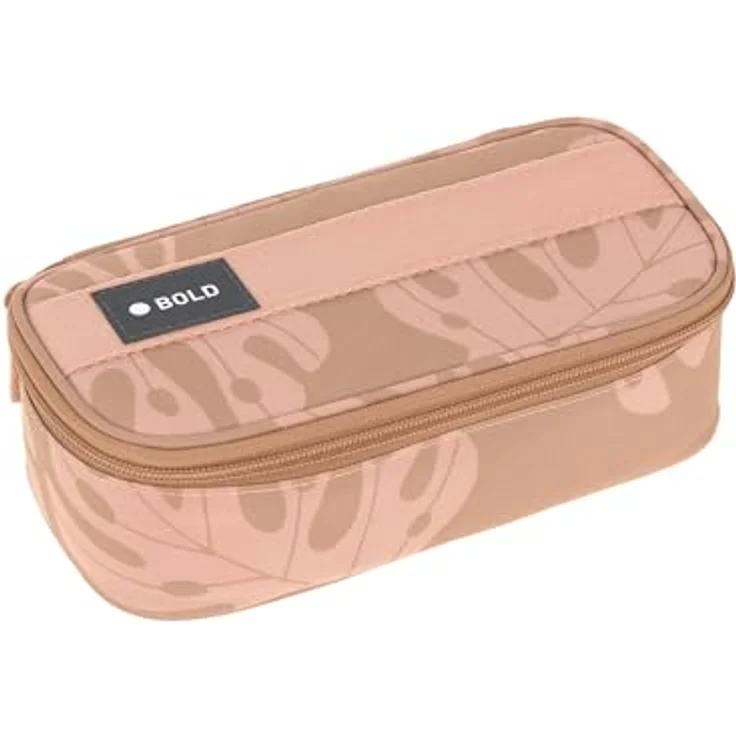 LÄSSIG Bold Schlampermäppchen Stiftemäppchen Schule/School Spacy Pencil Case Bold Leaves Caramel – Bild 1