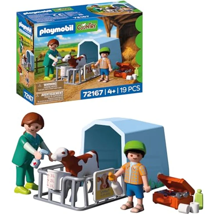 Playmobil Country Veterinarian, Spielset mit Kalb, Gehege und medizinischem Zubehör für fantasievolles Rollenspiel – Bild 1