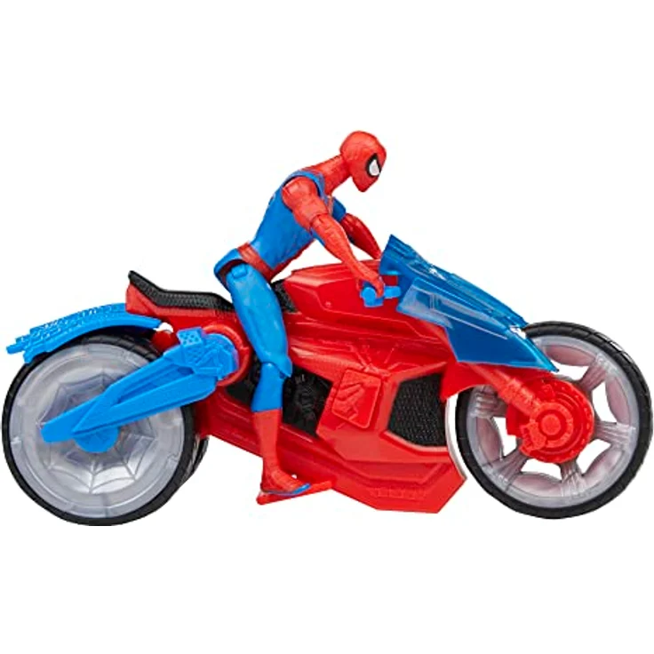 SPIDER-MAN Marvel Spider-Man Epic World of Action Web-Motorrad Spielset, 10 cm Action-Figur mit beweglichen Gelenken und 2 Netz-Projektile – Bild 3