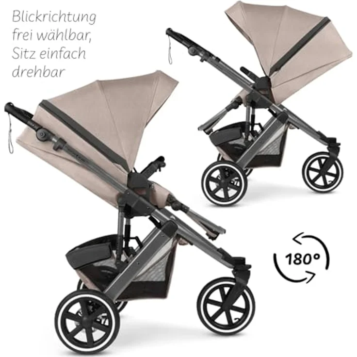 ABC Design Sportbuggy Salsa 5 Run, Kinderwagen mit Luftreifen und 5-Punkt-Gurtsystem, Camel – Bild 8