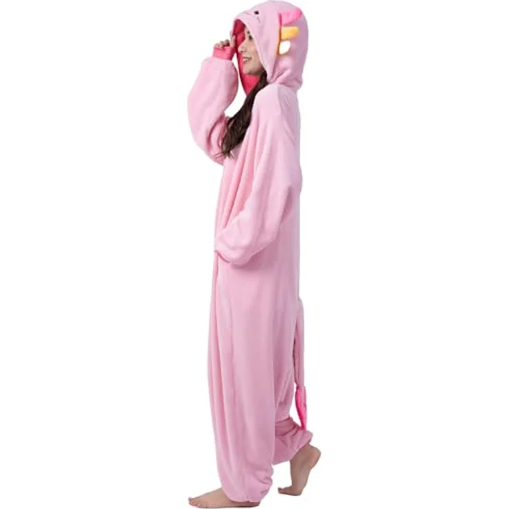 Metamorph Axolotl Kigurumi, Fleece Overall für Kinder und Jugendliche, bequemer Einteiler, Größen L und M – Bild 5