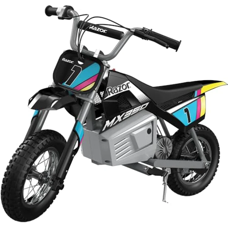 Razor MX350 Dirt Bike, 24 V Elektromotorrad für Kinder mit Black Stickers, bis zu 60 Minuten Betrieb – Bild 1