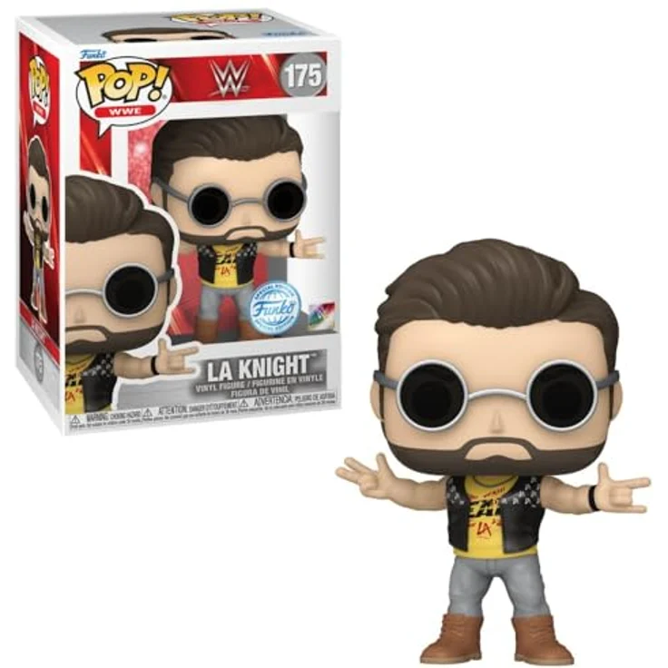 Funko WWE - LA Knight MT Pop! RS, Sammelfigur mit hochdetailliertem Design im POP-Stil, gelbes T-Shirt – Bild 1