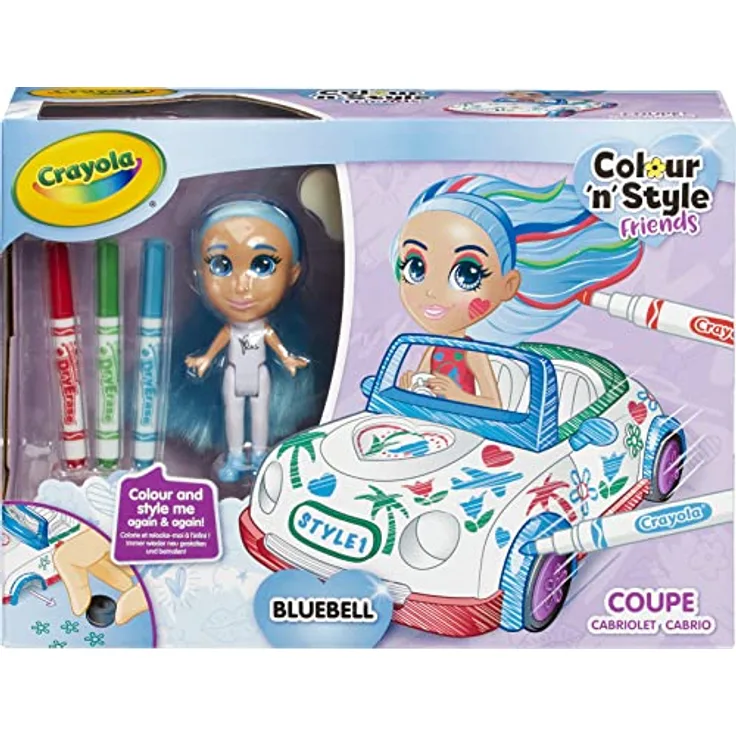 CRAYOLA 919128.004 Colour 'N' Style Friends Puppen – Coupé | kreatives Malen-Spielset mit waschbaren Markern für Kinder ab 3 Jahren, 6er-Set