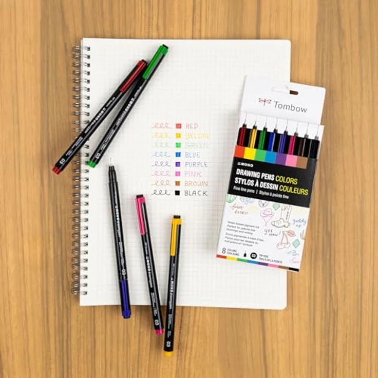 Tombow MONOdrawing Fineliner lila 0,35 mm, präziser Filzstift mit wasserfester Tinte und Clip – Bild 3