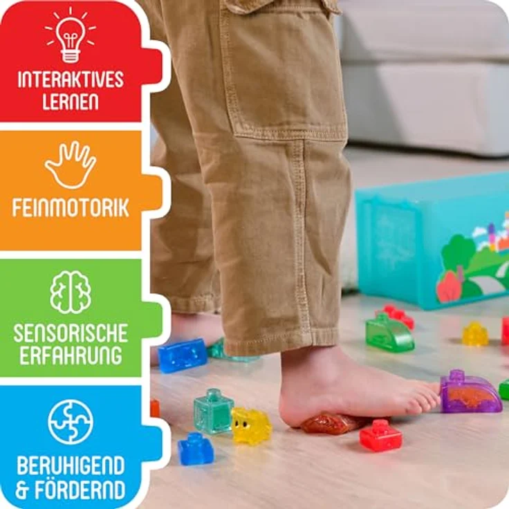 Jelly Blox My Pets and Me Set, 20 weiche Konstruktionsspielblöcke für Kinder ab 2 Jahren, dehnbar und flexibel, mit Tieren und Charakteren – Bild 4
