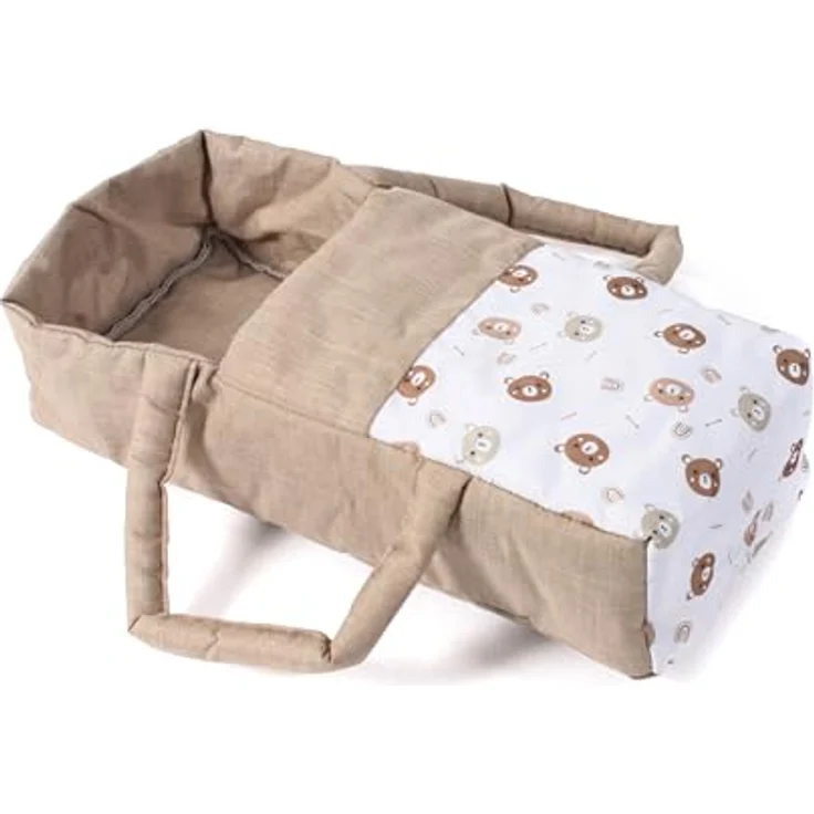 Bayer Chic 2000-560-63 - Puppenwagen Leni, 2in1 Kombipuppenwagen mit herausnehmbarer Tragetasche, Bärchen beige, 64 x 37 x 68 cm – Bild 5