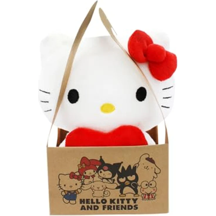 Joy Toy Hello Kitty Heart Plüsch, 14 cm, weicher Plüsch, in Kartontäschchen, Weiß-Rot, perfekt als Geschenk – Bild 2