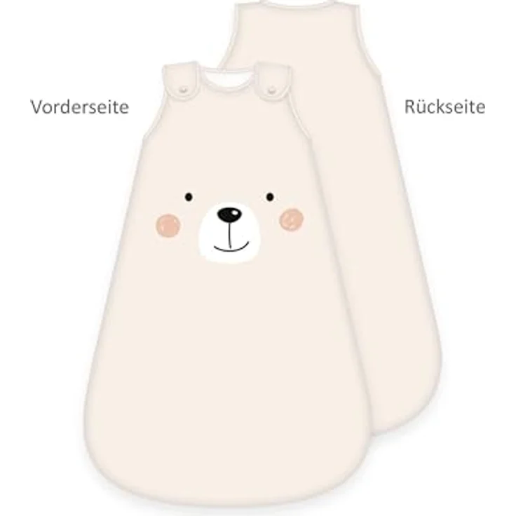 Herding babybest Schlafsack, Little Bear Motiv, 90 cm, Seitlich umlaufender Reißverschluss und Druckknöpfe – Bild 2