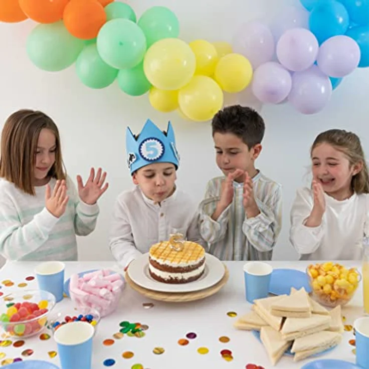 BONNYCO Geburtstagskrone Meerestiere, Auswechselbare Zahlen 0-9, für Jungen und Mädchen, blaue Filzkrone für den 1. Geburtstag – Bild 4