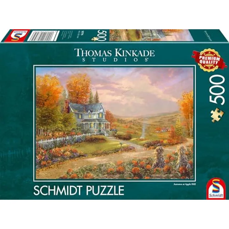 Schmidt Spiele 58795 Herbst in Apple Hill, 500 Teile Puzzle mit spezieller Mattlack-Oberfläche und feiner Stanztechnik