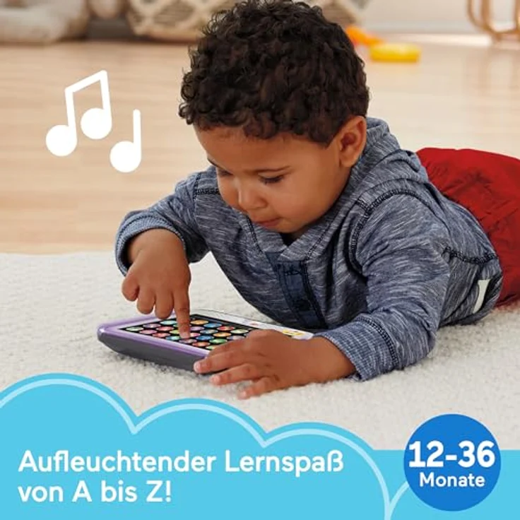 Fisher-Price® Lernspielzeug Lernspaß Smart Stages Tablet, interaktiv mit 28 App-Tasten, Licht und Sound, inklusive Batterien – Bild 2