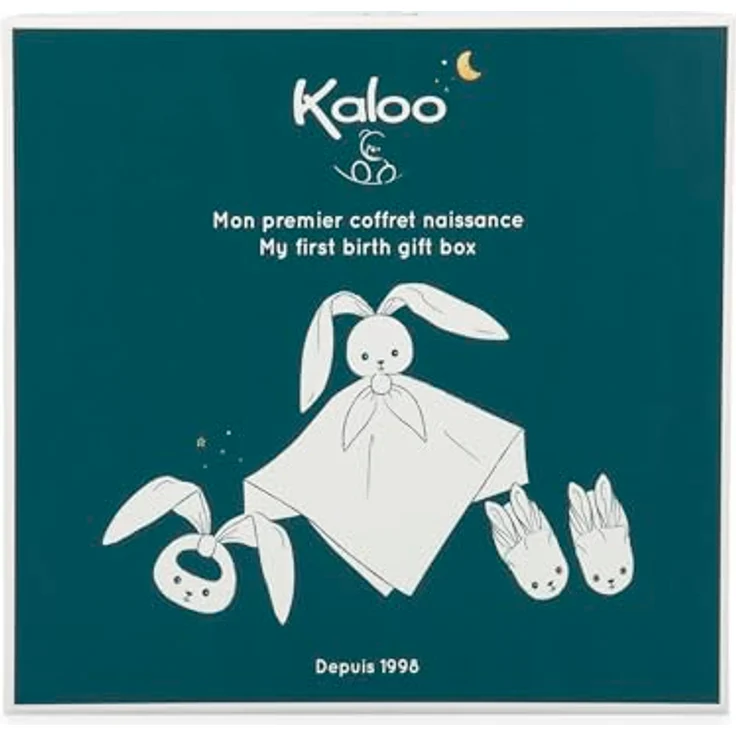 Kaloo Geburtsgeschenkbox, Baby Geschenkset blau mit Schmusetuch, Beißring und Babyschuhen, hypoallergen – Bild 5