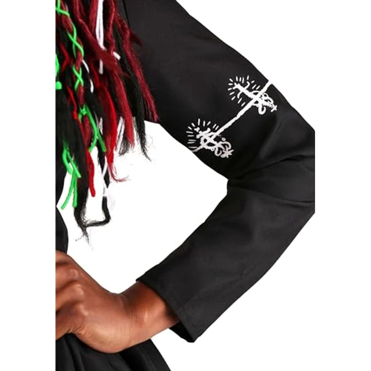 Metamorph Voodoo Mistress Kostüm (M), mystisches Kostüm mit frackähnlichem Mantel, roter Weste und Zylinderhut, inklusive Accessoires – Bild 5