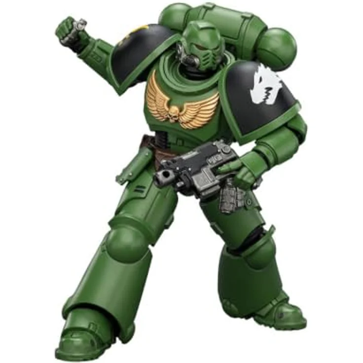 JOYTOY Warhammer 40,000 Salamanders Intercessor Actionfigur, 12 cm, hochdetailliert und beweglich mit Bolzen-Gewehr, Bolzen-Pistole und Kettenschwert – Bild 1