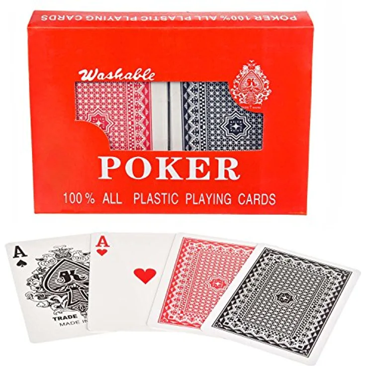 GOODS+GADGETS Royal 100% Plastik Poker-Karten, langlebiges Doppel-Deck Set für professionelle Spieler, abwaschbar, formstabil