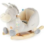 Bieco Plüsch Schaukeltier Esel Fips, 60 cm, mit Sicherheitsgurt und Holzunterbau, für Kleinkinder ab 9 Monate