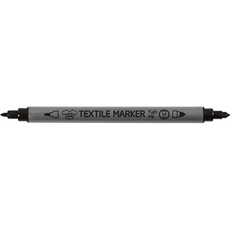 Marker für Stoff, Feder Breite: 2,3 + 3,6 mm, 6 Schwarz – Bild 5