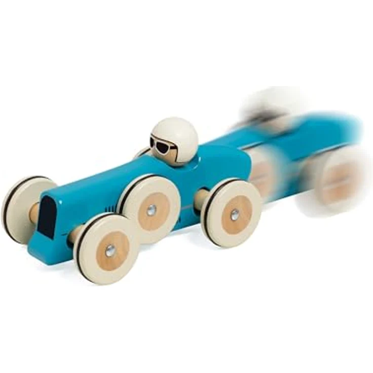 Classic World Rennwagen Montlhery, Holzspielzeug mit beweglichem Lenksystem, 18,2x10x9cm, ab 18 Monaten – Bild 2