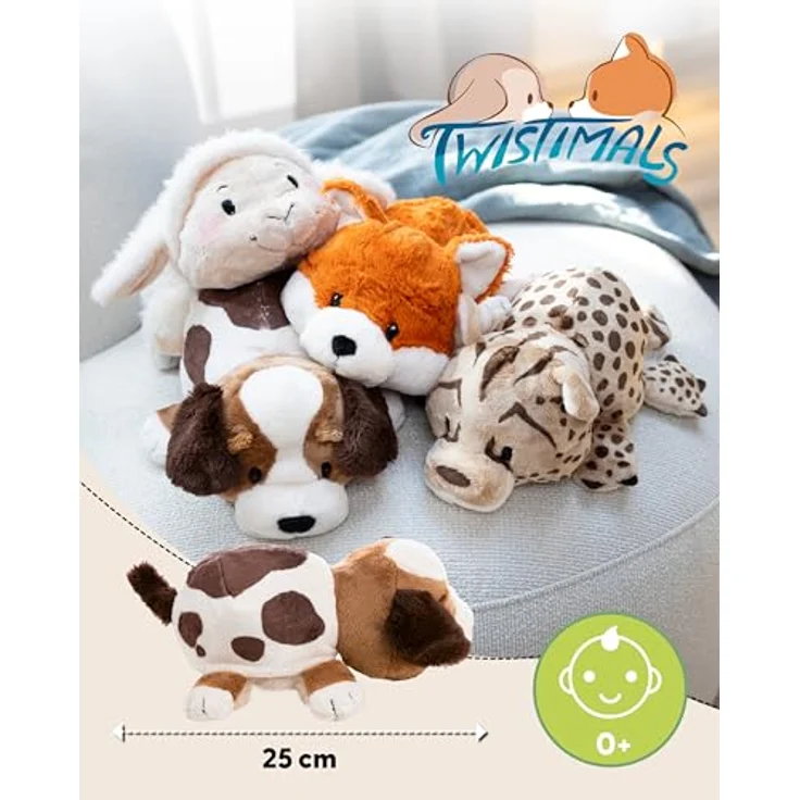 NICI Kuscheltier Katze und Hund, 25 cm Wendefunktion, weiches Plüschstofftier – Bild 2