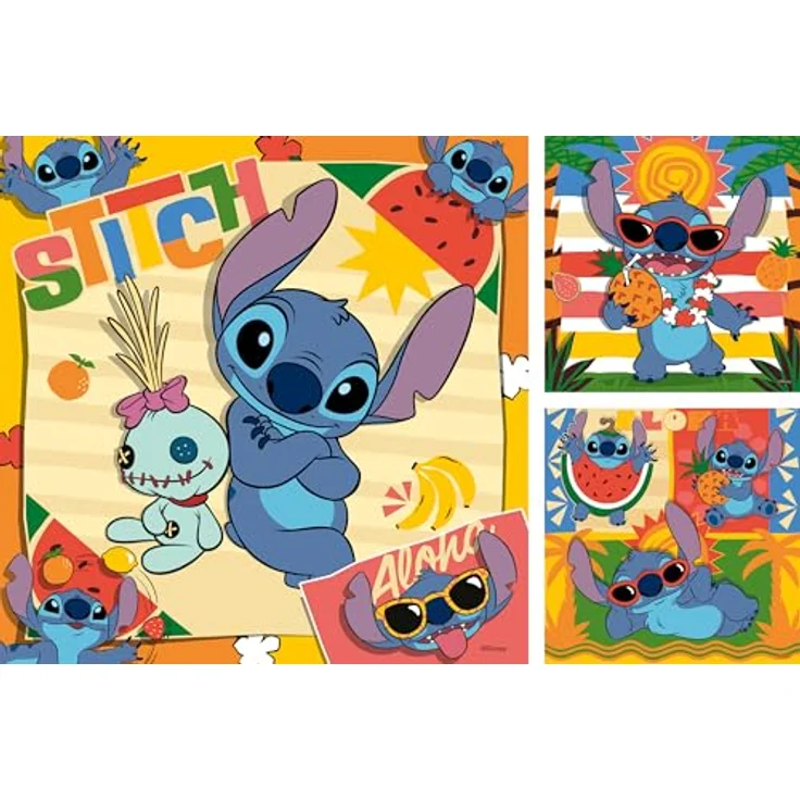Ravensburger Kinderpuzzle - 12004114 Disney Stitch - Puzzle für Kinder ab 5 Jahren, mit 3x49 Teilen - bunte Puzzlemotive, extradickes Material, inkl. Mini-Poster – Bild 2
