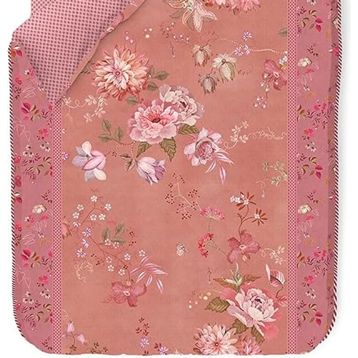 Pip Studio Bettwäsche Tokyo Bouquet Pink Rosa Blumen Blüten Zweige Pflanzen Paspel Perkal Wendeoptik, Größe:Zusatzkissenbezug 40x80 cm – Bild 3