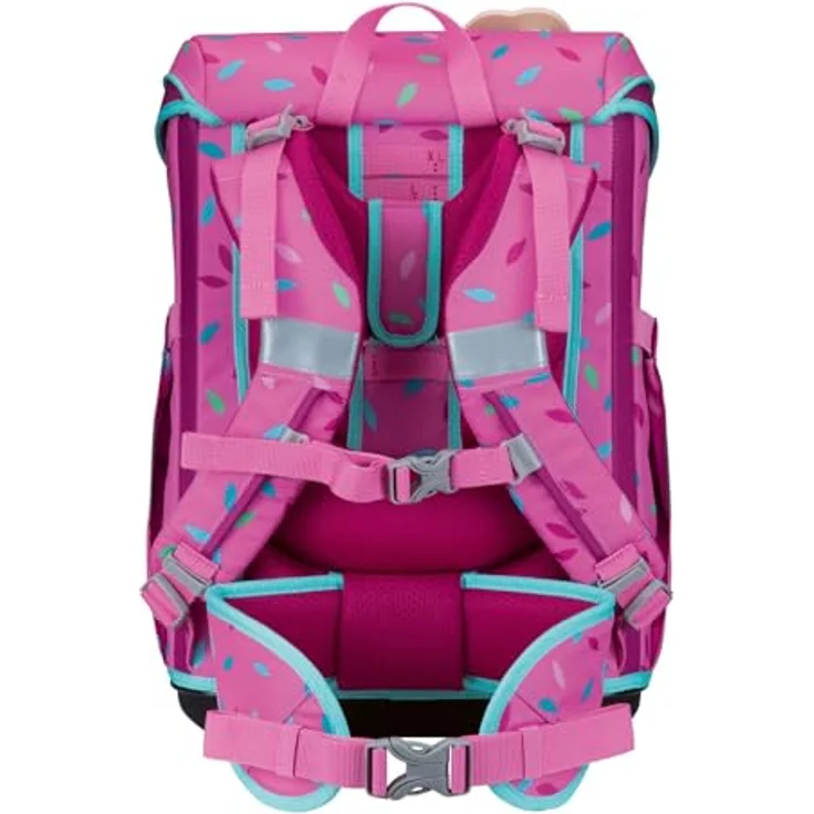 DerDieDas Schulranzen ErgoFlex Easy Set 6-teilig, pink, mit großem Hauptfach, gepolsterten Trägern und robustem Material – Bild 3