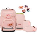 ergobag cubo Set, ergonomischer Schulranzen 5-teilig für 1. Klasse, höhenverstellbar, standfest und individuell gestaltbar, aus 27,7 recycelten PET-Flaschen