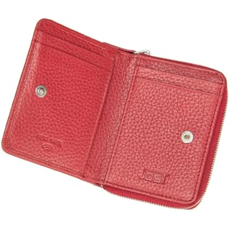 Jost Vika Geldbörse, RFID Schutz, 100% Leder, 7.5 cm x 10 cm x 2.5 cm, rot – Bild 3