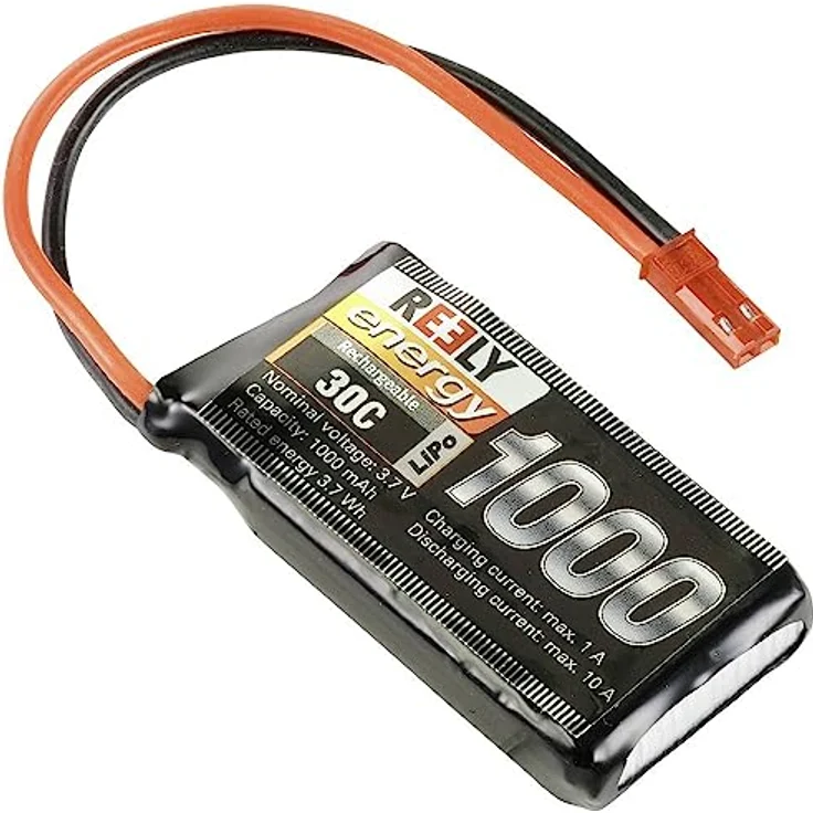 Reely Modellbau-Akkupack (LiPo) 3.7 V 1000 mAh, 1 Zelle, 30 C BEC, hochstrombelastbar – Bild 1