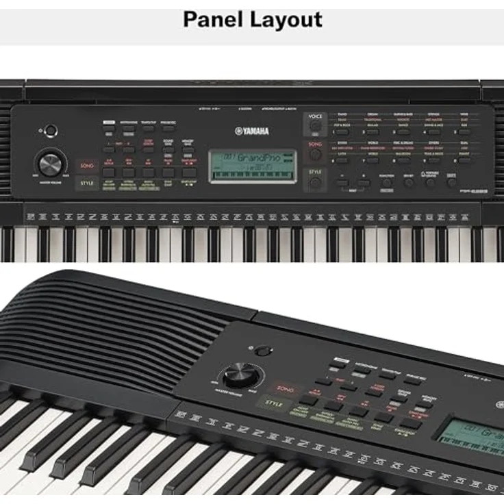 Yamaha PSR-E283, 61-Tasten Keyboard mit LCD-Display, Akku- und Gleichstrombetrieb, schwarz – Bild 6