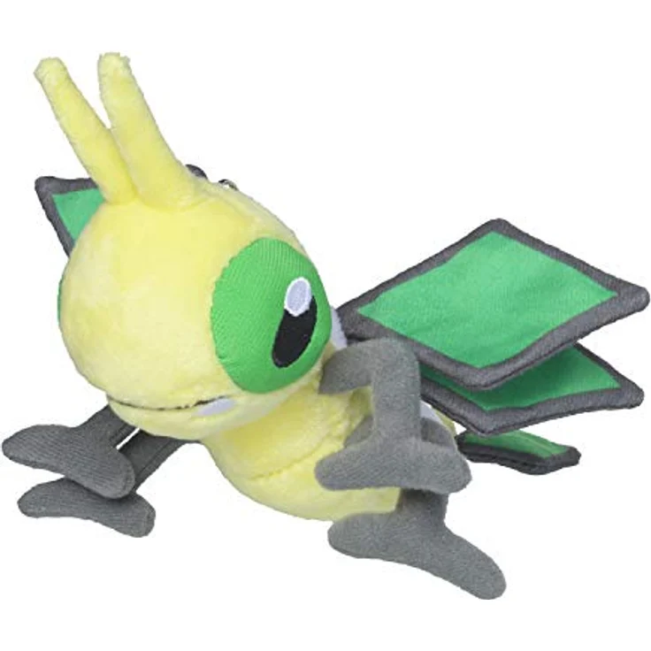 Tinisu Pokémon Vibrava Kuscheltier - 15 cm Plüschtier mit Mikroperlen für aufrechtes Sitzen, aus der Sitting Cuties Kollektion – Bild 1