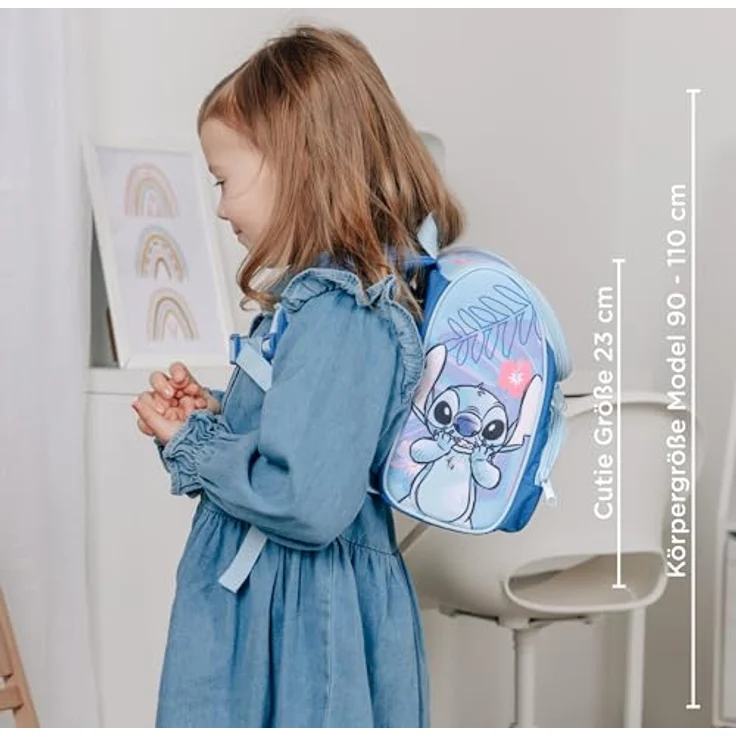 Scooli Vorschulranzen Cutie Lilo & Stitch, Kindergartenrucksack mit 6,5 l Volumen, gepolsterten Tragegurten und abnehmbarem Brustgurt – Bild 7