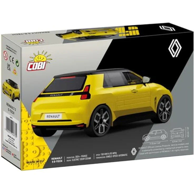 COBI Renault 5 e-tech, Modellfahrzeug in Gelb, Bausteine made in EU – Bild 4