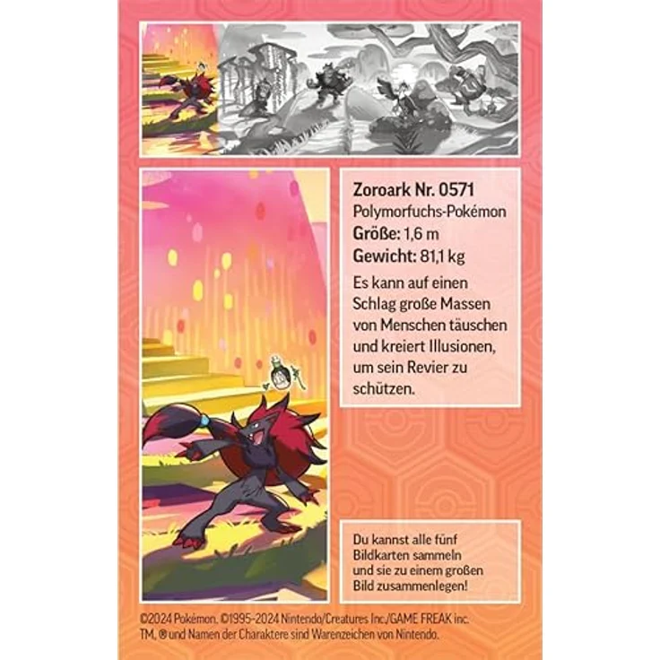 Pokémon Mini-Tin-Box Karmesin & Purpur - Nebel der Sagen - Zoroark, mit 2 Boosterpacks und 1 Stickerbogen – Bild 5
